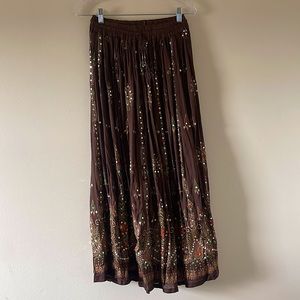 Boho/Hippie brown skirt with bells
